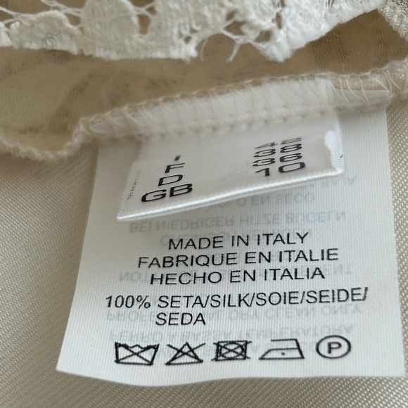 •Antonelli Firenze Silk Lace cream Short Sleeve Top Blouse S… - Picture 7 of 14